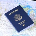 passport, flag, united states map