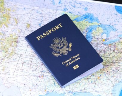 passport, flag, united states map